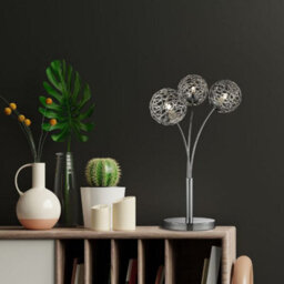 Pagazzi Lighting Pagazzi Kesha Chrome 3 Light Table Lamp - thumbnail 1