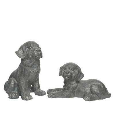 Kaemingk Dog Poly Magnesium Animal Figure (Pack Of 2) Black (One Size)