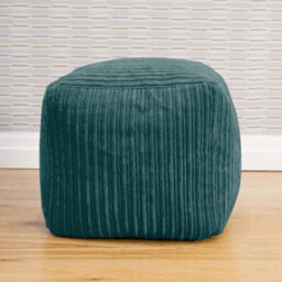 rucomfy Beanbags Rucomfy Indoor Jumbo Cord Bean Bag Footstool - Teal Cube Pouffe - thumbnail 2