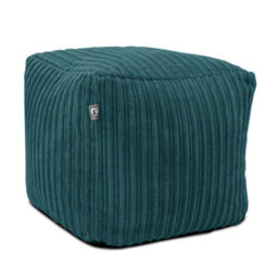 rucomfy Beanbags Rucomfy Indoor Jumbo Cord Bean Bag Footstool - Teal Cube Pouffe - thumbnail 3