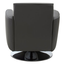 Orsina Grey Leather Effect Arm Chair, Leather Living Room Chair With Chrome Base, Upholstered Dining Chair - thumbnail 4