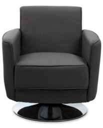 Orsina Grey Leather Effect Arm Chair, Leather Living Room Chair With Chrome Base, Upholstered Dining Chair - thumbnail 6