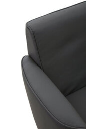 Orsina Grey Leather Effect Arm Chair, Leather Living Room Chair With Chrome Base, Upholstered Dining Chair - thumbnail 5