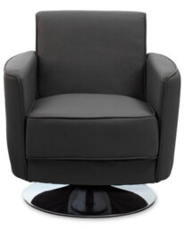 Orsina Grey Leather Effect Arm Chair, Leather Living Room Chair With Chrome Base, Upholstered Dining Chair
