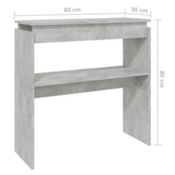 Vidaxl Console Table Concrete Grey 80X30X80 Cm Engineered Wood Console Tables - thumbnail 8