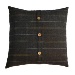 Wyld Haus Set Of 2 Quimper Pewter Wool Cushion Covers 450 X 450 mm With Button Detail - thumbnail 2