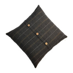 Wyld Haus Set Of 2 Quimper Pewter Wool Cushion Covers 450 X 450 mm With Button Detail - thumbnail 5