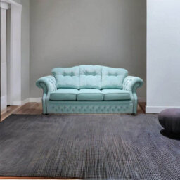 Chesterfield Traditional 3 Seater Sofa Pimlico Aqua Blue Fabric In Era Style - thumbnail 3