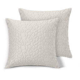 Ameha White Embossed Pebbles Velvet Cushion Cover, 18X18 Inch, Pack Of 2, Ultra Soft, Breathable & Hypoallergenic