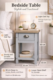 Spot On Dealz Bedside Cabinet Small Bed Side Table For Bedroom 1 Drawer Wooden Side Storage Nightstand - thumbnail 3