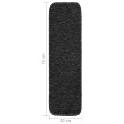 Vidaxl Anti Slip Stair Mats 15 Pcs 75X20 Cm Anthracite Rectangular Stair Mats - thumbnail 3