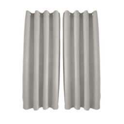 Happy Homewares Taupe Linen Style Blackout Eyelet Curtains - 46X54 Inch Drop - 2 Panel
