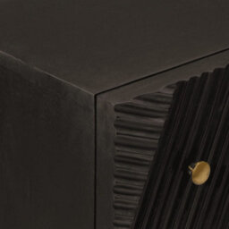 Berkfield Chest Of Drawers Black 55X30X76 Cm Solid Wood Mango And Iron - thumbnail 6