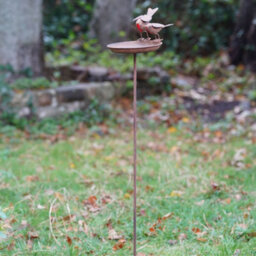 Burgess Xl Robin Birdbath Metal Garden Feeder Ornament British Bird Outdoor Statue Duo Robins Decoration Gift - thumbnail 4