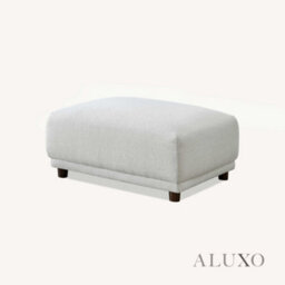Aluxo Lottie Boucle Foot Stool Ottoman Chaise Polar White Firm For Matching Sofa - thumbnail 5