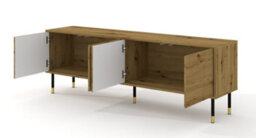 Arte Modern Sherwood Tv Cabinet In Oak Artisan W1800mm X H600mm X D400mm - thumbnail 2