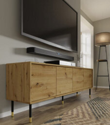 Arte Modern Sherwood Tv Cabinet In Oak Artisan W1800mm X H600mm X D400mm - thumbnail 6