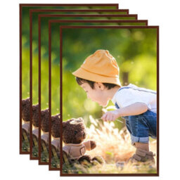 Berkfield Modern Photo Frames Collage 5 Pcs For Wall Or Table Bronze 70X90Cm Mdf - thumbnail 2