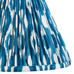 Loops Set Of 2 Elegant Handcrafted 30Cm Tapered Cylinder Lamp Shades In Marlin Blue Fabric - thumbnail 3