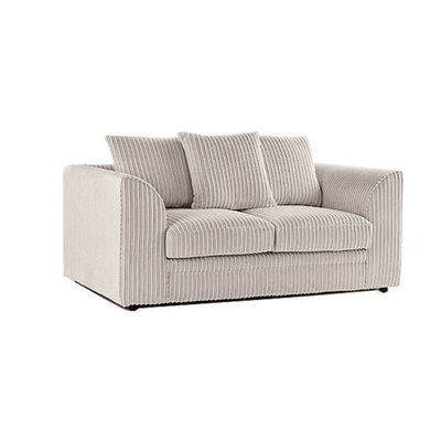 Jumbo Cord Sofa Cream 2 Seater Scatterback
