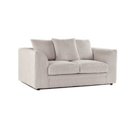 Jumbo Cord Sofa Cream 2 Seater Scatterback