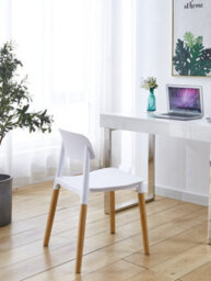 Nordlys Set Of 4 Wood And White Polypropylene Dining Chairs Modern Design Style Dining Room - thumbnail 4