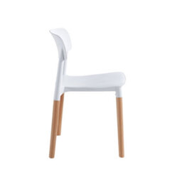 Nordlys Set Of 4 Wood And White Polypropylene Dining Chairs Modern Design Style Dining Room - thumbnail 5