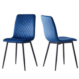 MCC Direct Dining Chairs Velvet Fabric Lexi Set Of 2 Blue By Mcc - thumbnail 4