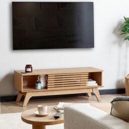 Beliani Modern Tv Stand, Brown Particle Board, W120 X D40 X H44Cm - thumbnail 2
