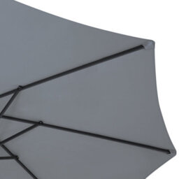 Wyld And Coco Garden Sun Parasol Dark Grey Aluminium 247 Cm Oval Canopy With Crank - Weather Resistant - thumbnail 6
