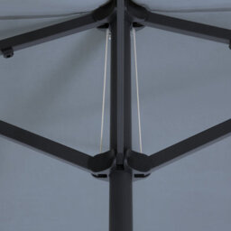 Wyld And Coco Garden Sun Parasol Dark Grey Aluminium 247 Cm Oval Canopy With Crank - Weather Resistant - thumbnail 5