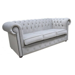 Chesterfield 3 Seater Passion Silver Velvet Fabric Sofa Bespoke In Classic Style - thumbnail 2