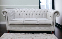 Chesterfield 3 Seater Passion Silver Velvet Fabric Sofa Bespoke In Classic Style - thumbnail 4