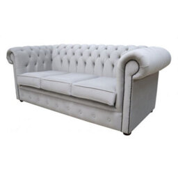 Chesterfield 3 Seater Passion Silver Velvet Fabric Sofa Bespoke In Classic Style - thumbnail 3