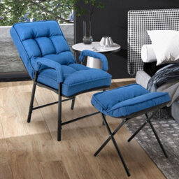 Gainoom Modern Accent Chair Linen Fabric Upholstered Single Sofa Chair W/ Ottoman - thumbnail 9