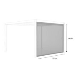 Sweeek - White Privacy Screen For Bioclimatic Pergola - Triomphe - 3X4 M Aluminium And Textilene - thumbnail 4