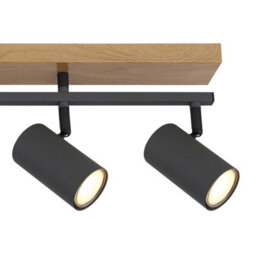 Luminosa Lighting Luminosa Robby Ceiling Spotlight Bar Wood Look 5X Gu10 - thumbnail 5