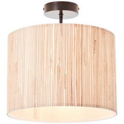 Anson Lighting Lorette 1Lt Ceiling Light In  Natural Seagrass & Matt Black - thumbnail 2