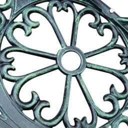 Wyld Haus Rakeba Cast Aluminium Antique Green 2-Seater Garden Bench With Floral Backrest - 100Cm - thumbnail 8
