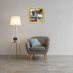 AK Frames 12X12 Gold Modern Multi Photo Frame With Mid Grey Mount - Holds 4 Apertures (4X) 6X4 Photos - thumbnail 3