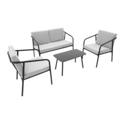 More4Homes Malibu Garden Sofa Set 4 Seater Outdoor Corner Sofa With Glass Table (Grey) - thumbnail 5