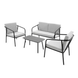 More4Homes Malibu Garden Sofa Set 4 Seater Outdoor Corner Sofa With Glass Table (Grey) - thumbnail 3