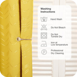 Deconovo Foil Printed Blackout Curtains 46 X 54 Inch Mellow Yellow 2 Panels Thermal Insulated Window Eyelet Curtains - thumbnail 9