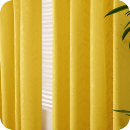 Deconovo Foil Printed Blackout Curtains 46 X 54 Inch Mellow Yellow 2 Panels Thermal Insulated Window Eyelet Curtains - thumbnail 7