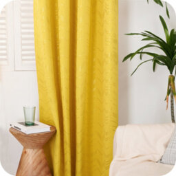 Deconovo Foil Printed Blackout Curtains 46 X 54 Inch Mellow Yellow 2 Panels Thermal Insulated Window Eyelet Curtains - thumbnail 6