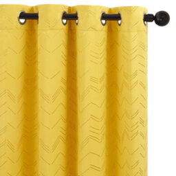 Deconovo Foil Printed Blackout Curtains 46 X 54 Inch Mellow Yellow 2 Panels Thermal Insulated Window Eyelet Curtains - thumbnail 1