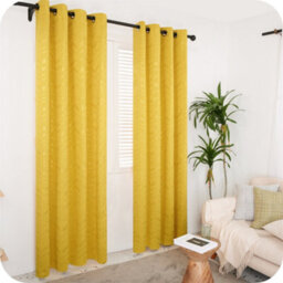 Deconovo Foil Printed Blackout Curtains 46 X 54 Inch Mellow Yellow 2 Panels Thermal Insulated Window Eyelet Curtains - thumbnail 5