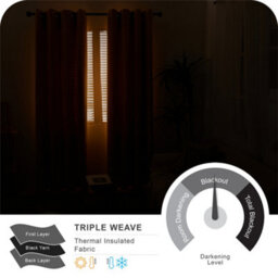 Deconovo Foil Printed Blackout Curtains 46 X 54 Inch Mellow Yellow 2 Panels Thermal Insulated Window Eyelet Curtains - thumbnail 4