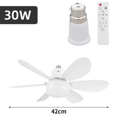 30W White Led Ceiling Fan With Lights Dimmable E27 Bedroom Living Room Fan Lamp Modern - image 1