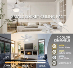 30W White Led Ceiling Fan With Lights Dimmable E27 Bedroom Living Room Fan Lamp Modern - thumbnail 4